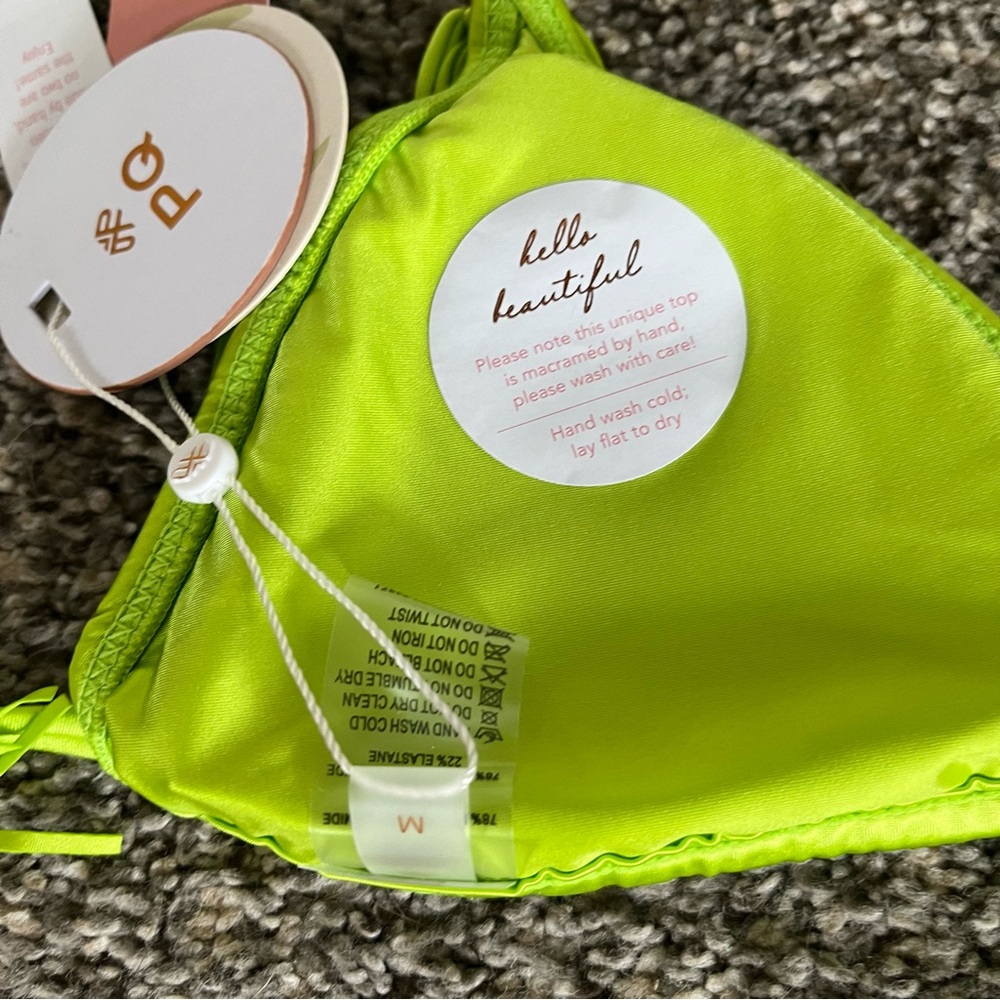 PQ swim Mila bathing suit Lime (Super Hot Color) set top and bottom NWT M and L - Picture 8 of 14